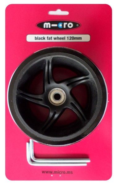 Micro Rolle black fat wheel 120mm komplett