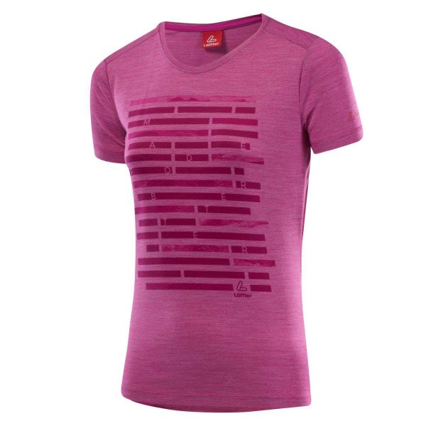 Löffler Printshirt Merino Damen Funktionsshirt pink