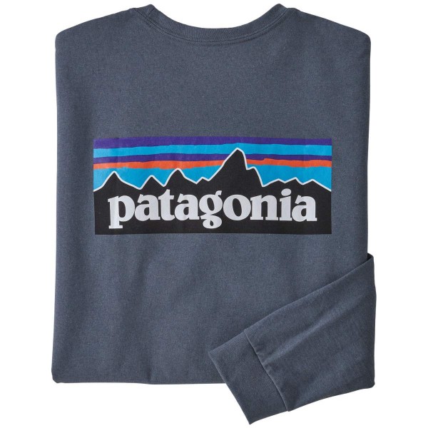 Patagonia P-6 Logo Responsibili Tee Langarmshirt grau blau